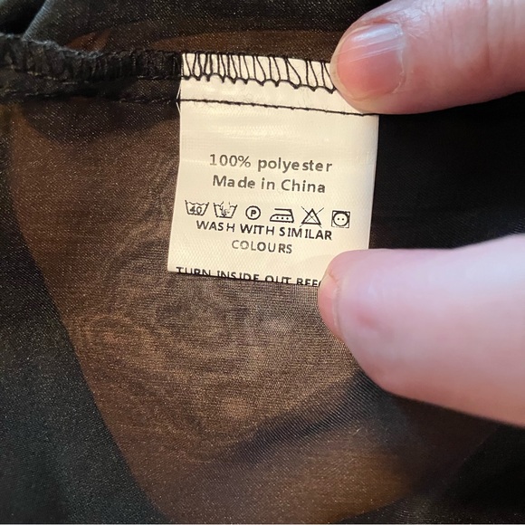 Incerun Men's Black Sheer Casual Button Down Shirt NWT 3XL - Picture 7 of 8